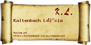Kaltenbach Lúcia névjegykártya